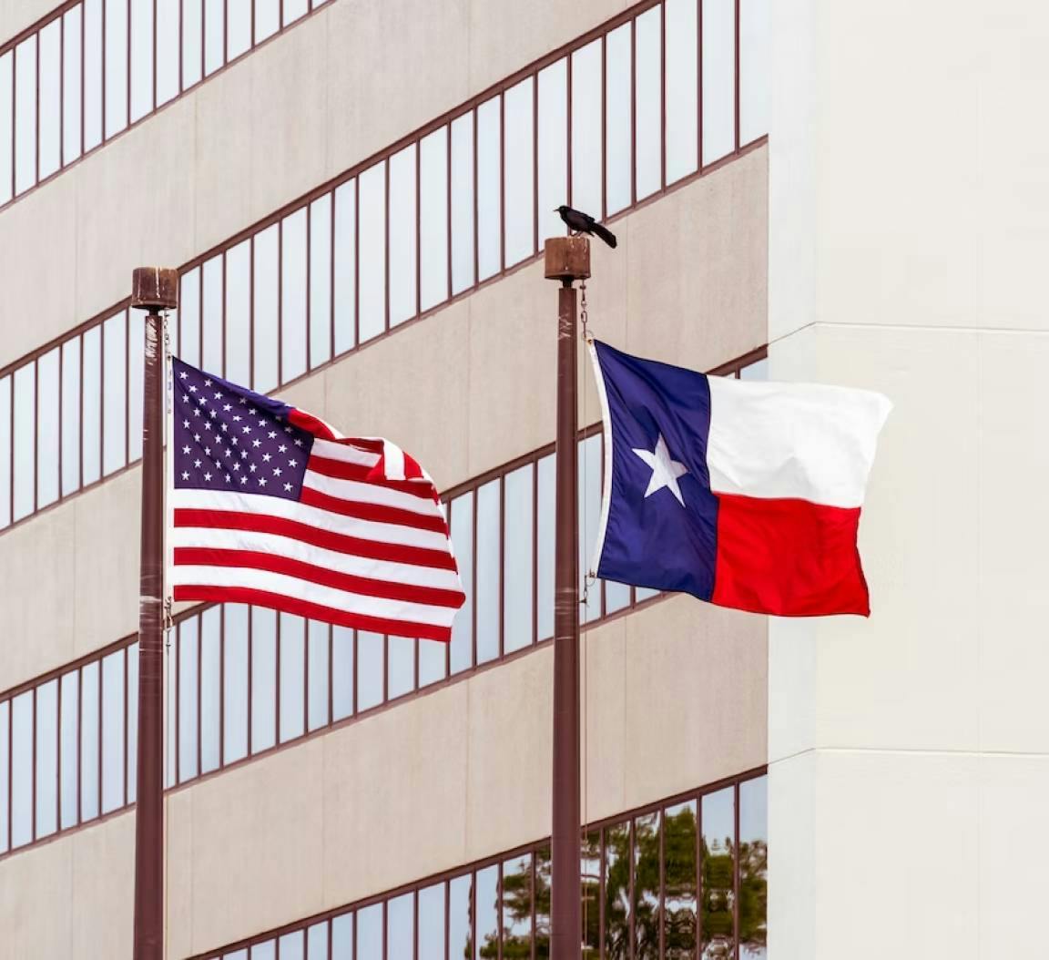 USA & Texas Flags